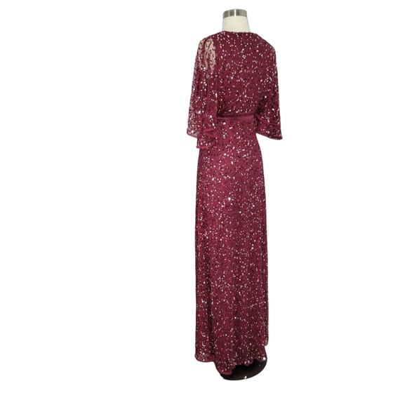 Maya Bridesmaid Delicate Sequin Wrap Maxi Dress in Wine Size 2 - Picture 6 of 13